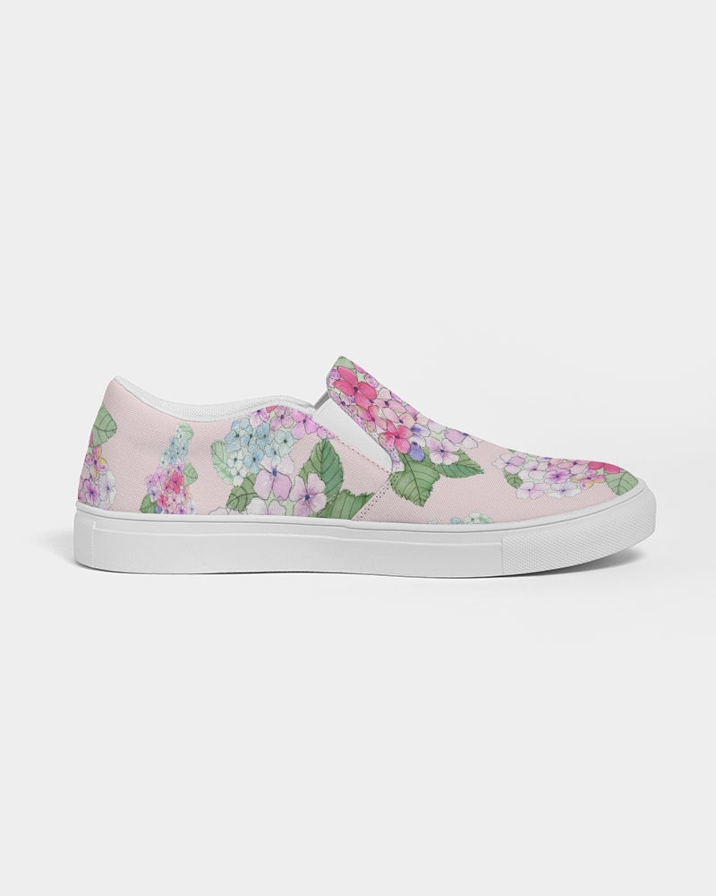 Pink Hydrangeas Women's Slip-On Canvas Shoe