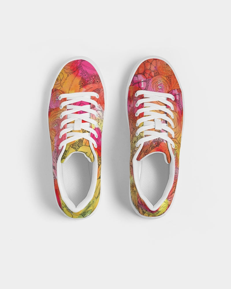 Inked Flowers Women's Faux-Leather Sneaker