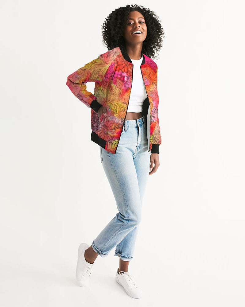 Inked Flowers Women's Bomber Jacket