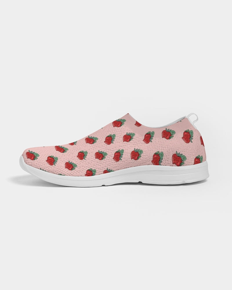 Pink Strawberries Women's Slip-On Flyknit Shoe