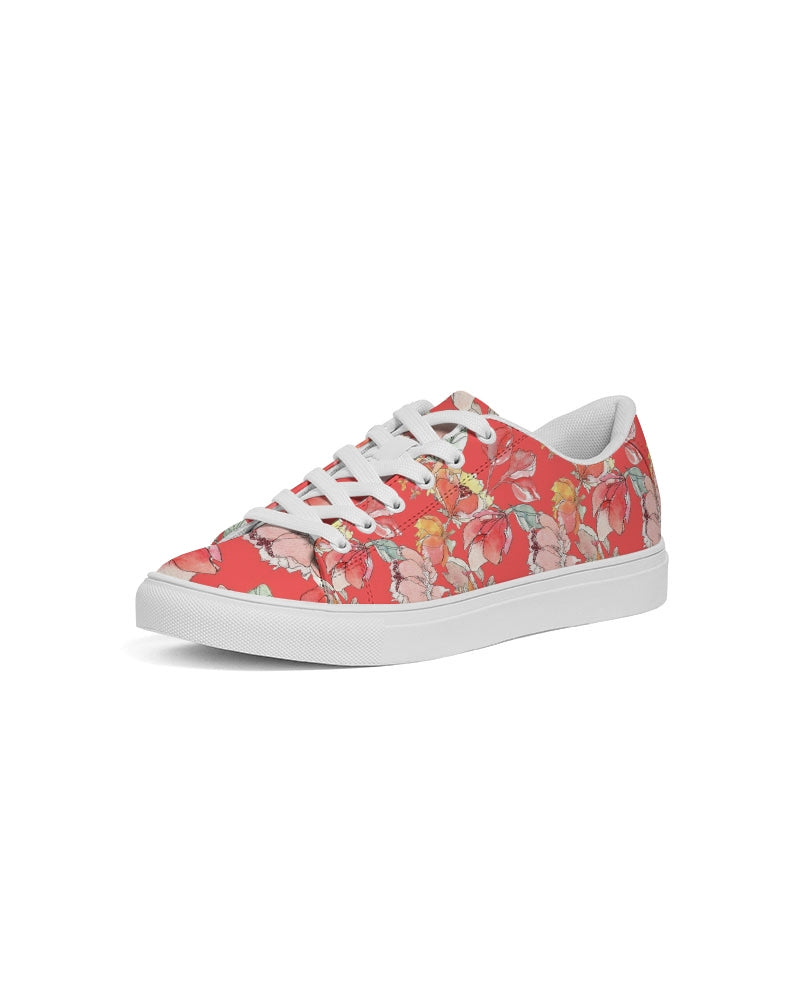 Flower Memory bright orange Women's Faux-Leather Sneaker