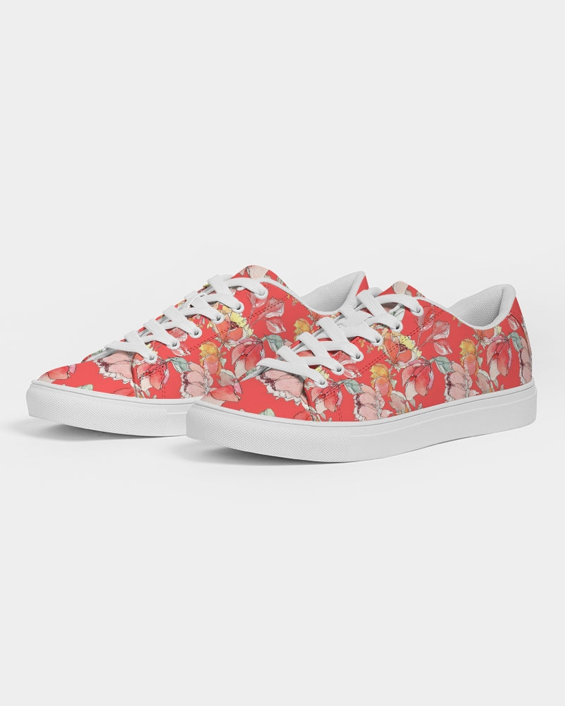 Flower Memory bright orange Women's Faux-Leather Sneaker