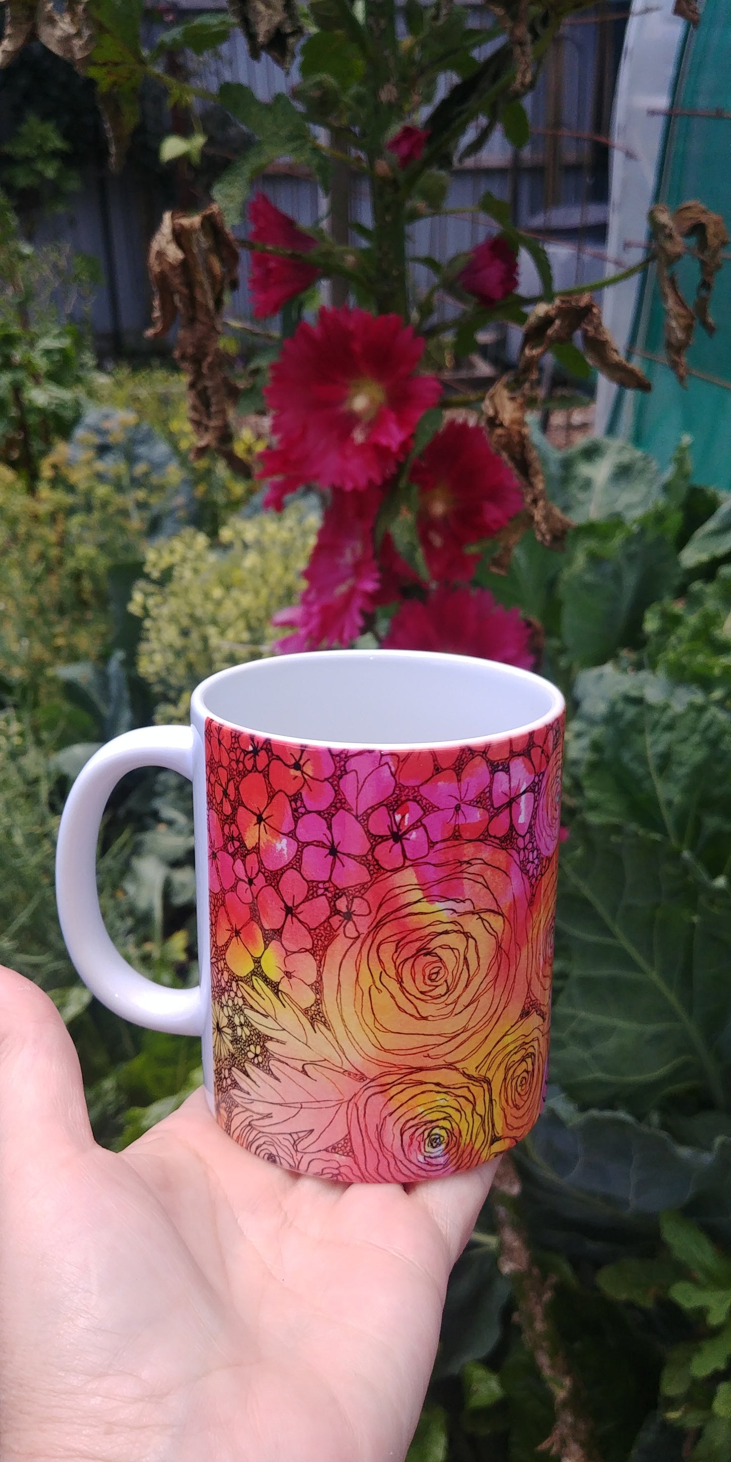 Inked Flowers - 11oz mug