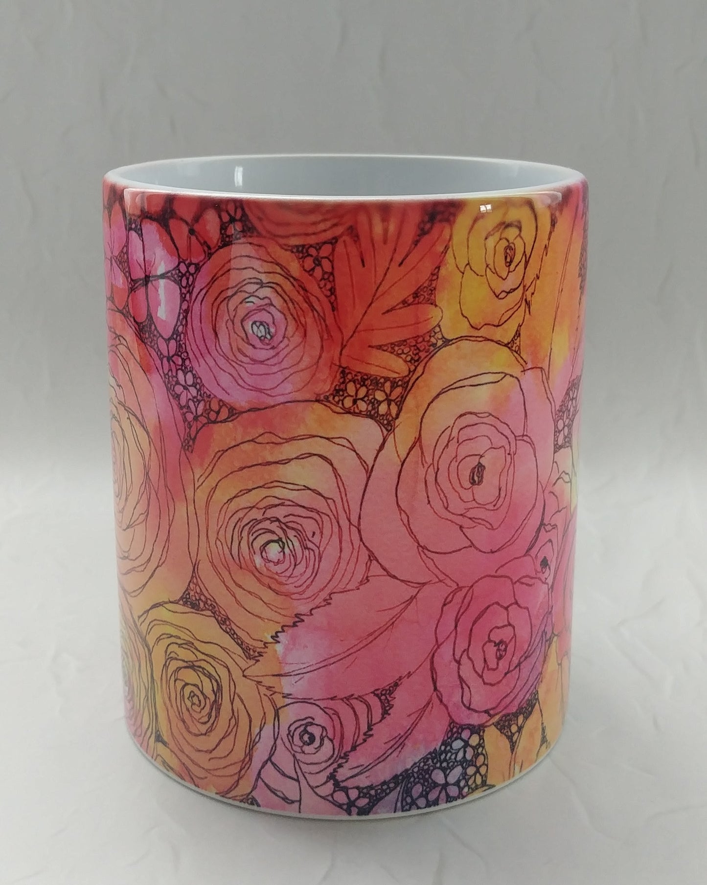 Inked Flowers - 11oz mug
