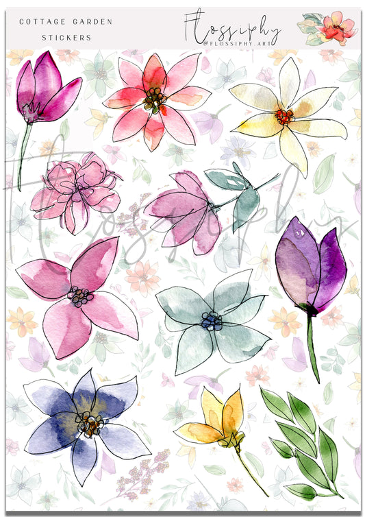 Cottage Garden Floral Stickers