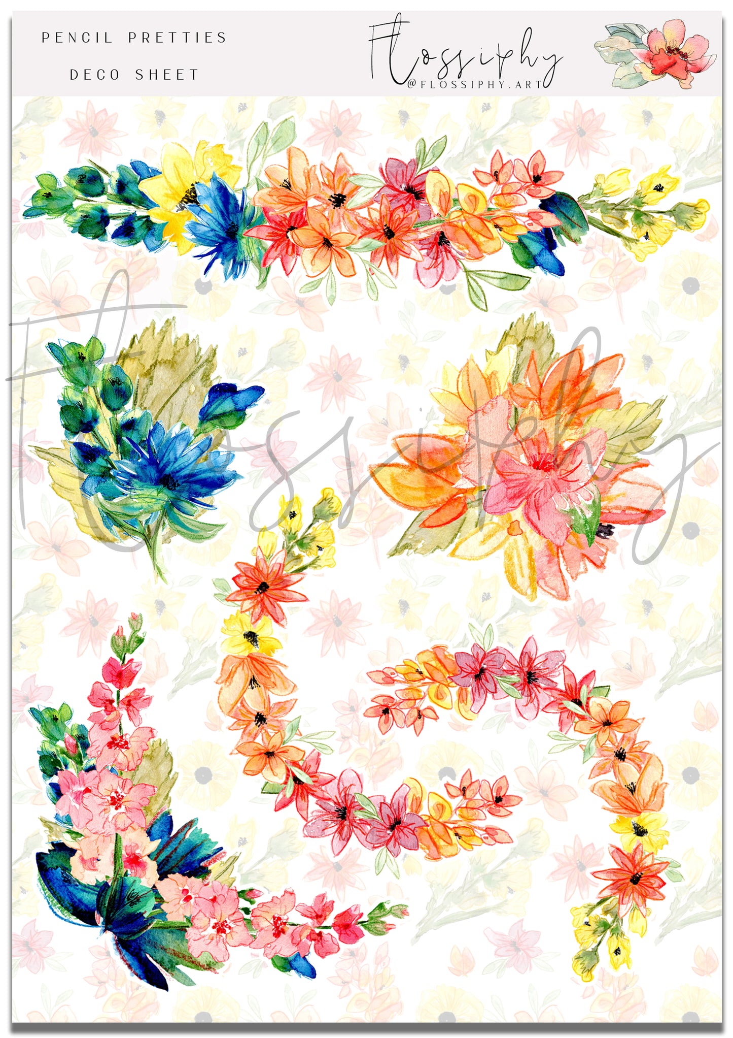 Pencil Pretties Floral Stickers