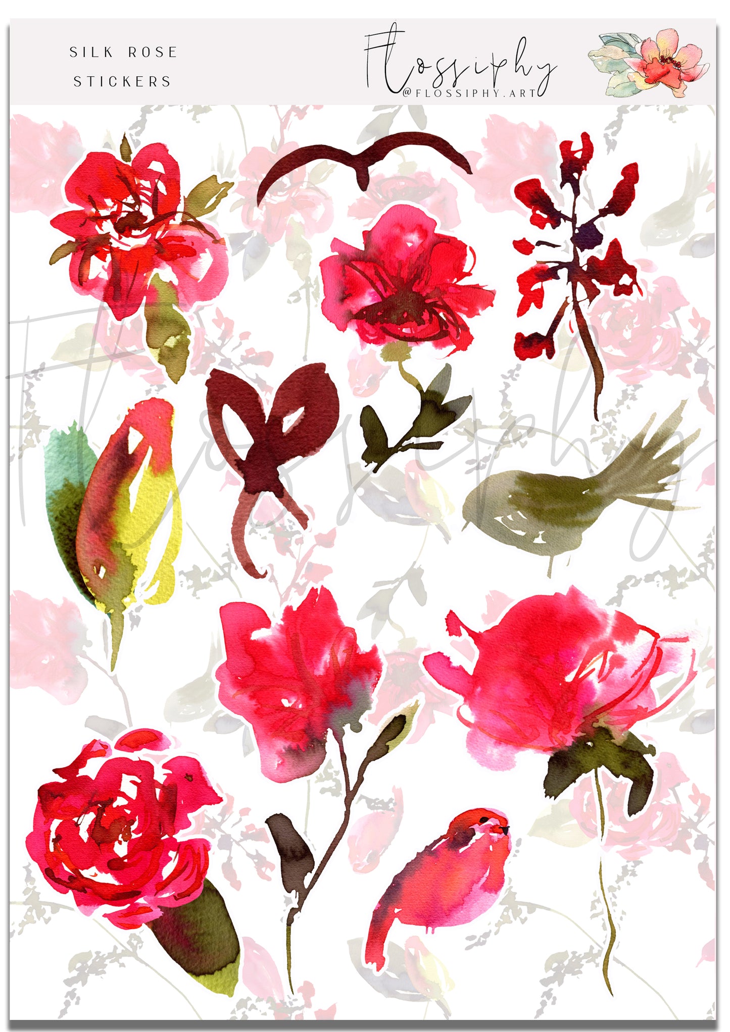 Silk Rose Stickers