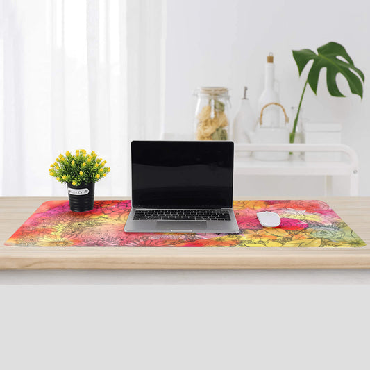 Inked flowers Large Desk Mousepad