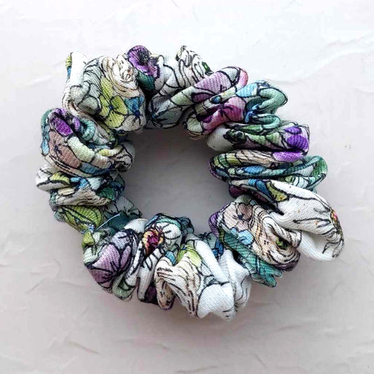 Rayon Scrunchie - resting posies  - cool