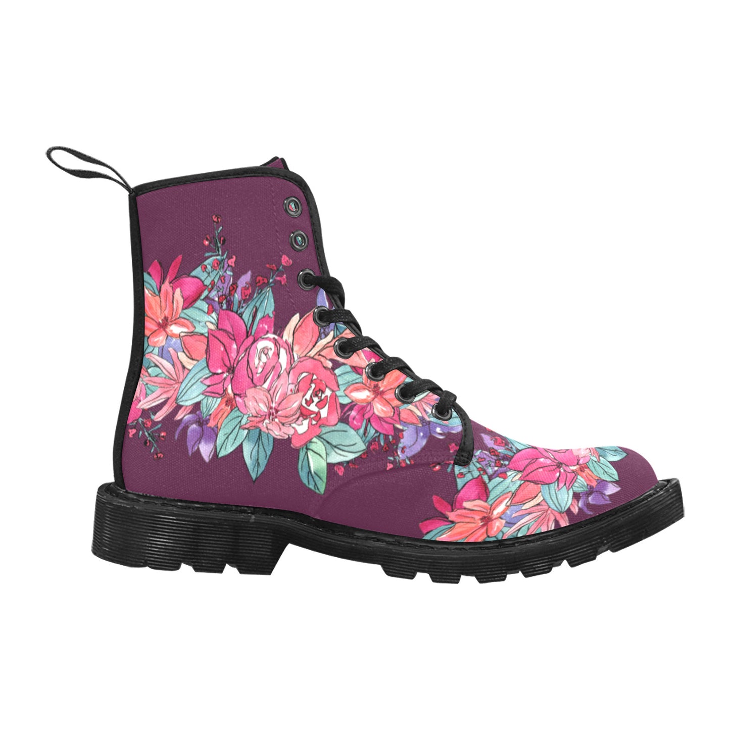 Flower Boarder - velvet Boots for Women