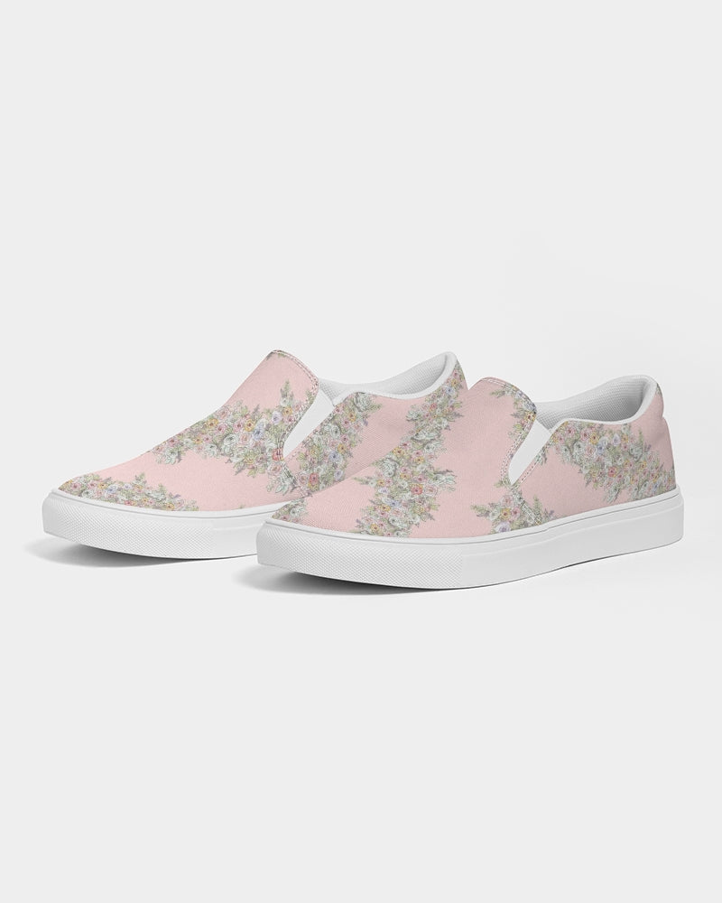 Floral Fence - blossom Women's Slip-On Canvas Shoe