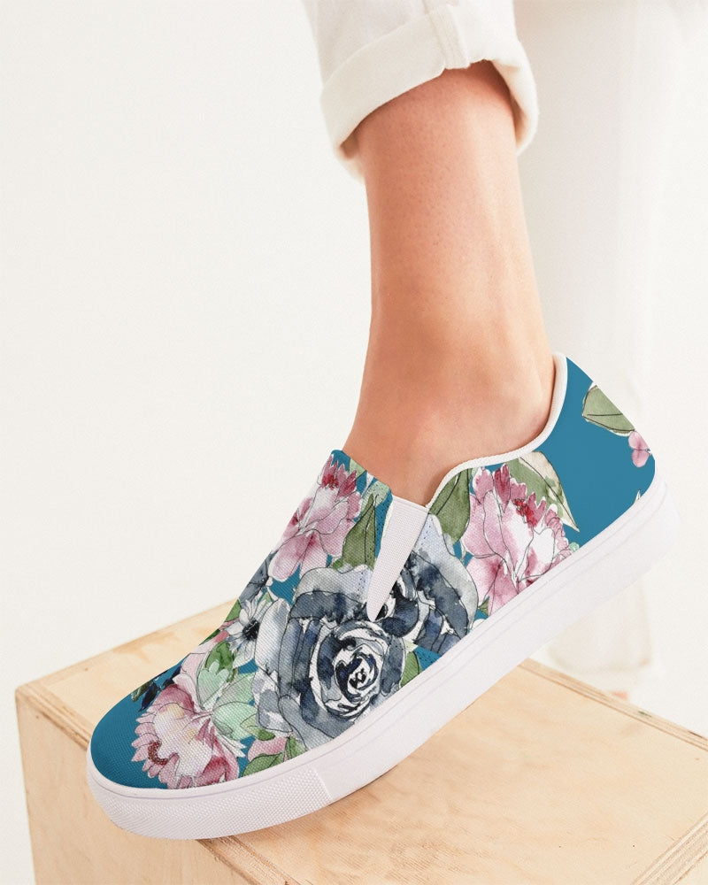 Garden Teal Women's Slip-On Canvas Shoe