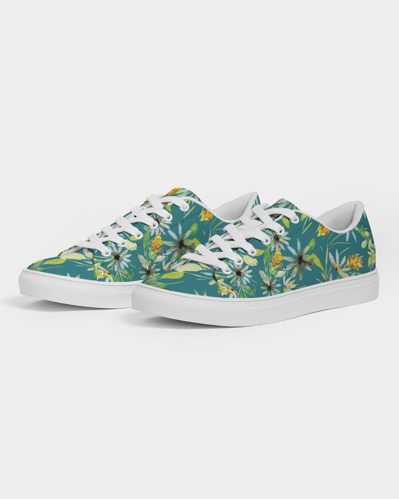 Tropical Daisies Women's Faux-Leather Sneaker