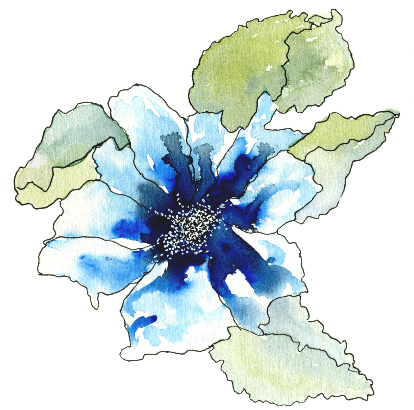Abstract Blue Flower Burst