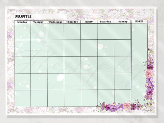 Monthly Plan Pad. Lily and Cos - mint
