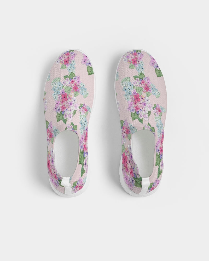 Pink Hydrangaes Women's Slip-On Flyknit Shoe