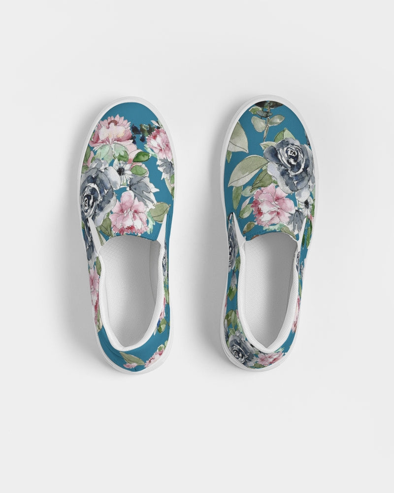 Garden Teal Women's Slip-On Canvas Shoe