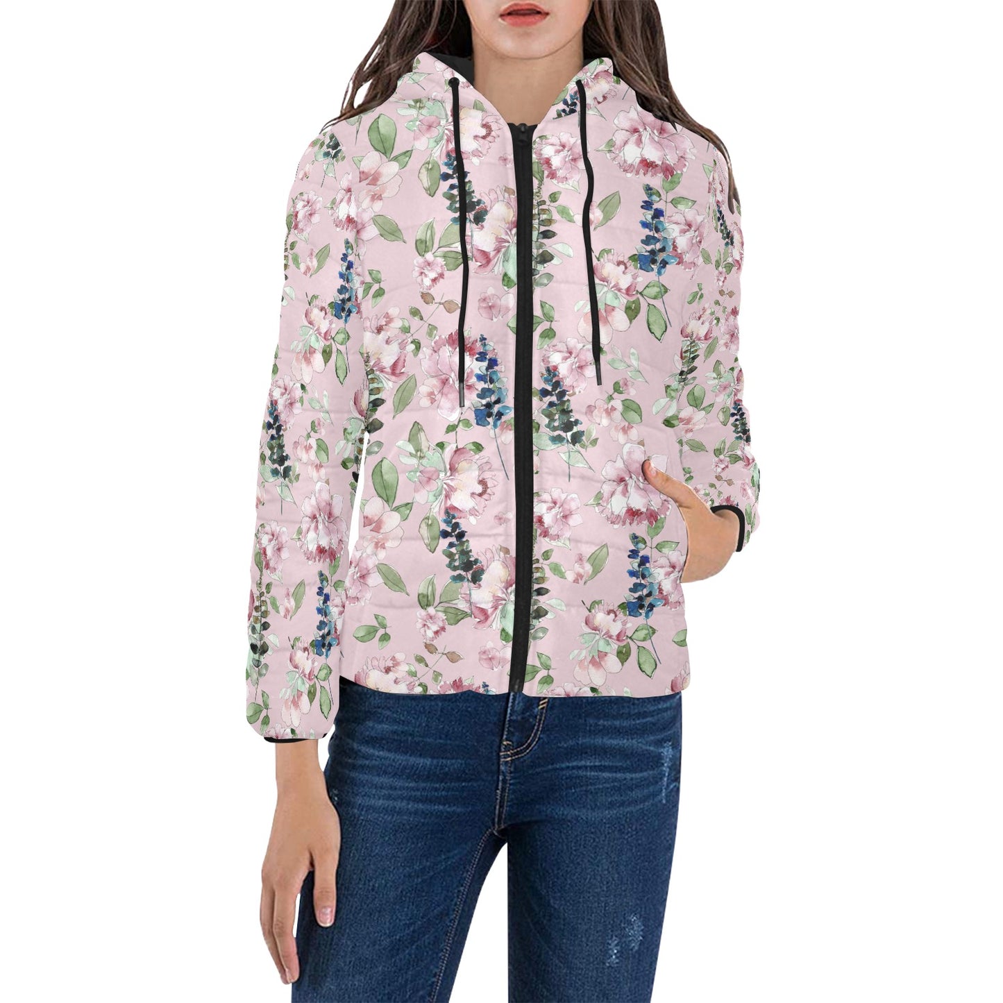 Indio Bouquet, blush - Women's Hooded Padded Jacket