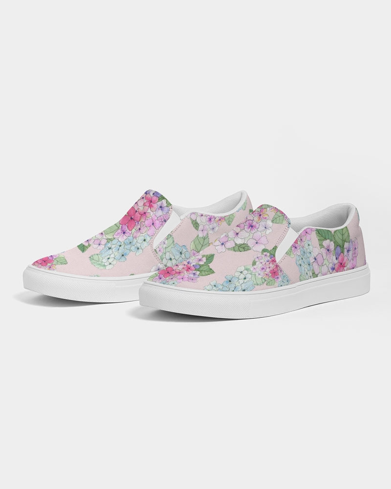 Pink Hydrangeas Women's Slip-On Canvas Shoe